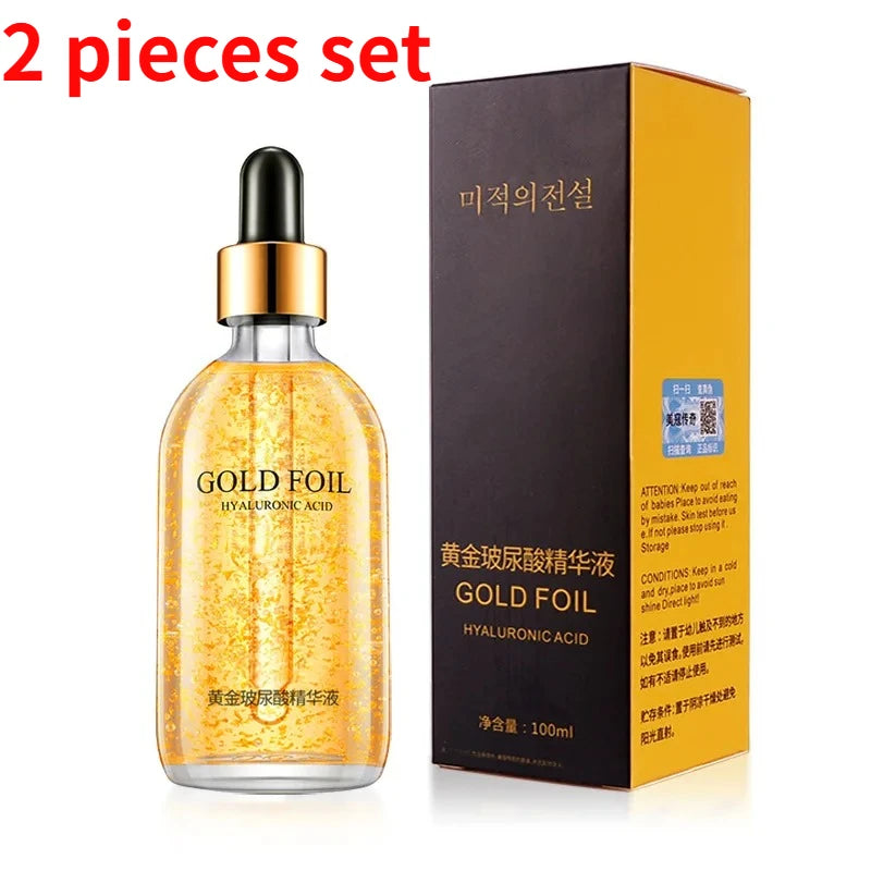 2 Pieces 100Ml Gold Ginseng Face Essence Polypeptide Anti-Wrinkle Moisturizing Niacinamide Facial Serum for Skin Care Products